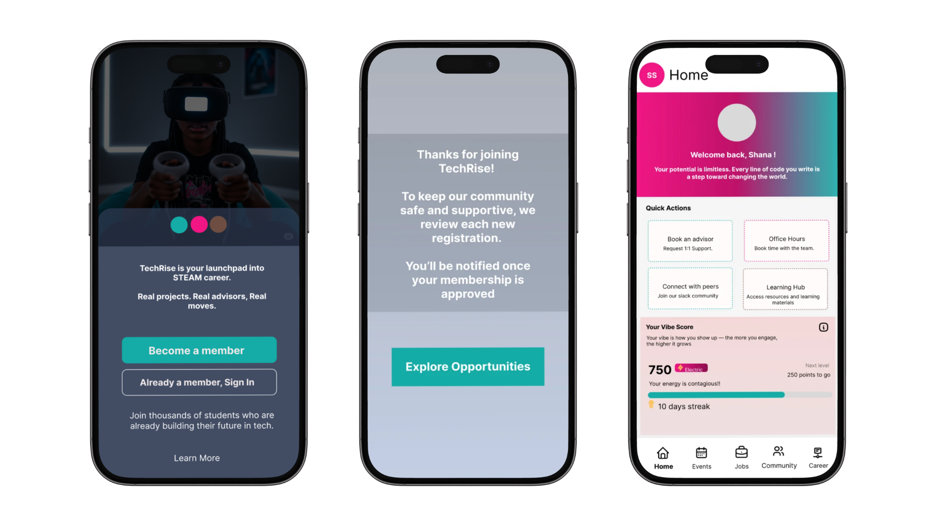 TechRise user flow maps
